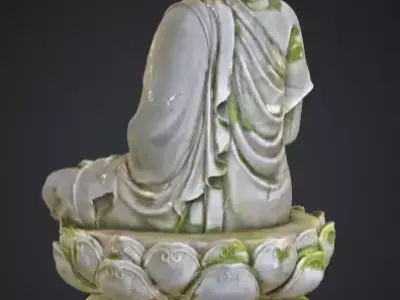 Ancient Buddha Statue Low-poly 3D model