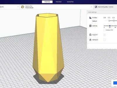 Vase 01  Low-poly 3D model