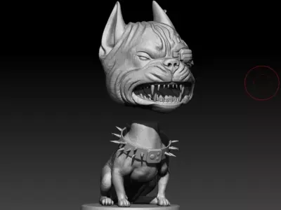 Dog in a car from the game Cyberpunk 2077 3D print model