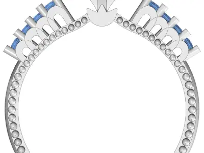 Engagement ring together and separately  3D print model