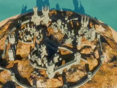 Low poly Castle  Low-poly 3D model