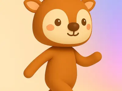 Cartoon Deer character 3d  Low-poly 3D model