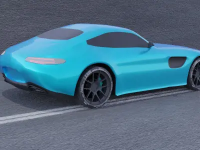 Mercedes AMG GTs Low-poly 3D model by thebluechalk