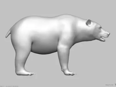 Brown Bear - Highpoly Sculpture 3D model