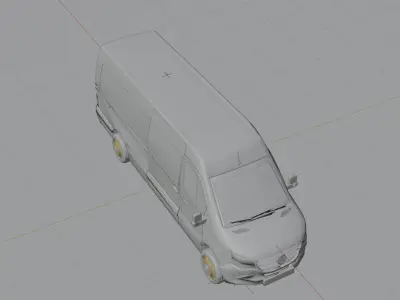 Blue Mercedes 3D van model 3D model