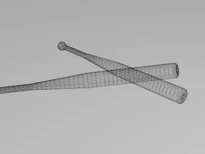 Aluminium baseball bat 3D model