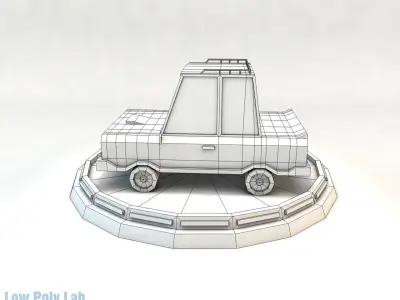 Cartoon Family City Car Low-poly 3D model