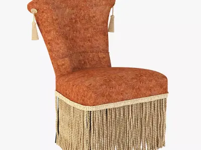 Hollywood Regency Velvet Slipper Chair 3D model