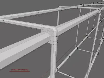 Square Iron Frame - Construction - Armacao de Ferro Low-poly 3D model