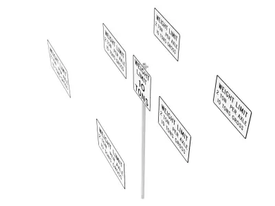 Road Sign - US - R12 Series Weight Limits 3D model