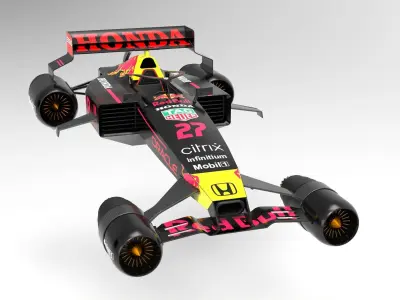 F1 scifi anti gravity Low-poly 3D model