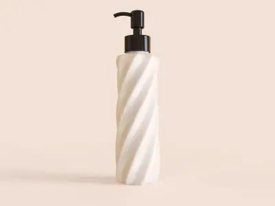 Hand and body lotion Threaded Dispenser with paper tag Free 3D model