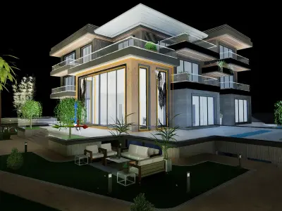Stunning Luxurious Villa Model Low-poly 3D model
