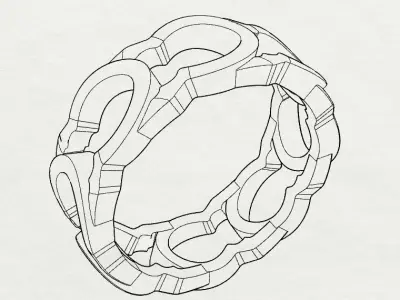 Mosque muslim ring model 3 3D print model
