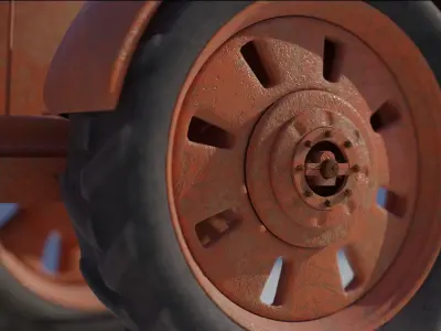 Old Tractor 3d Model 3D model