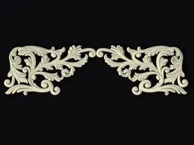 Central decor ornament for furniture 3D model 738