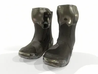 SUPERTECH R VENTED ROAD RACING BOOTS Black Metal Low-poly 3D model