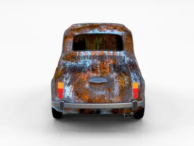 Rusty FIat 500 Nuova rev 3D model