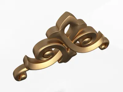 Corner Carved Plaster Molding Decoration 03 Low-poly 3D model