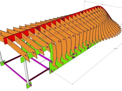Boat yacht framing 3D print model