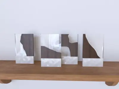 Modern Toten Wood Glass statue by Joao Moizes 3D model