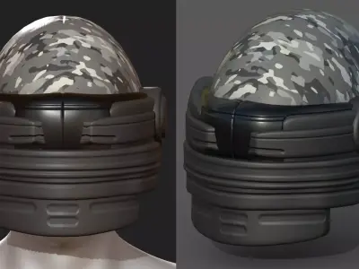 Helmet scifi military combat 3d  Low-poly 3D model