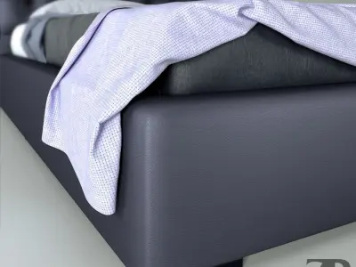 Padded bed 3D model
