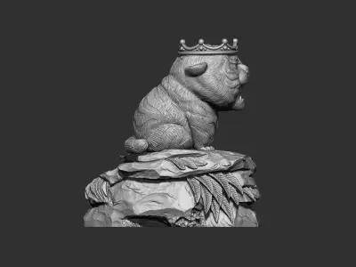 tiger on the mountain 3D print model