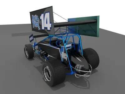 3D Model of a Sprint Car by Media Pixel 3D model