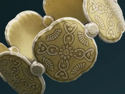Golden Bangle  Low-poly 3D model get