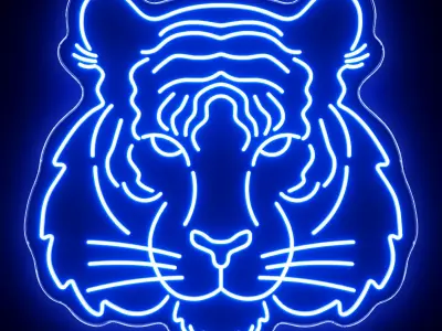 Tiger Neon Sign 3D model