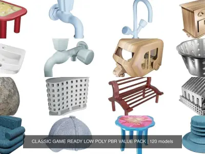 CLASSIC GAME READY LOW POLY PBR VALUE PACK 3D Model Collection