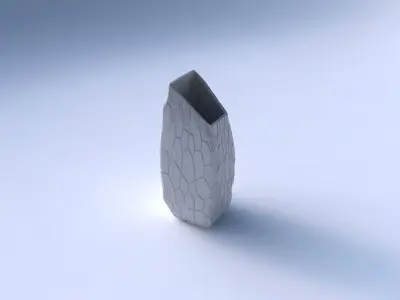 Vase bent rectangle with organic cells 3D print model