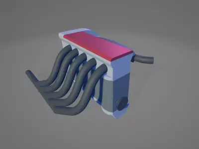 3D Printable Desk-Ready Mini Engine Set - V8 and Inline-Five 3D print model