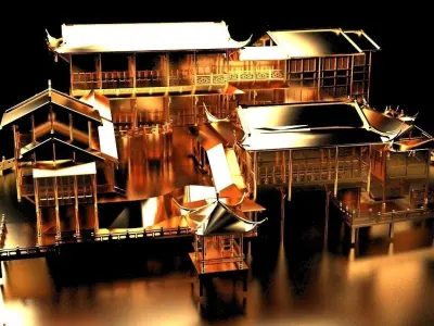 Chinese ancient house  3D model 26