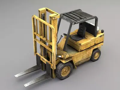 Forklift truck Low-poly 3D model 3D model