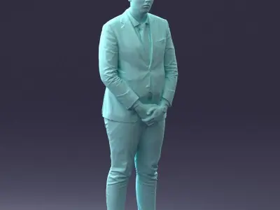 000298 Businessman in Blue Suit with Red Tie 1016 3dp 3D print model