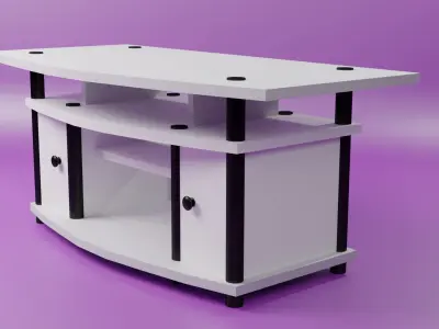 SIMPLE TV RACK Low-poly 3D model