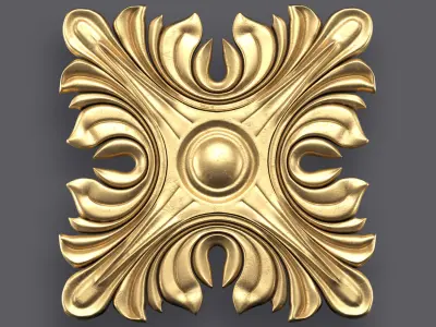 5 Flowers Ornamental Pack 4 3D model