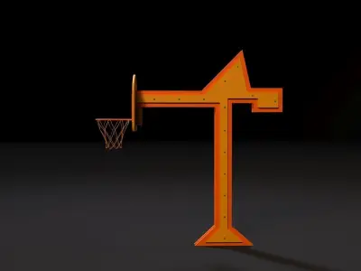 Basketball hoop Lifting crane 3D model