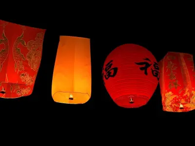 Chinese sky lantern 3D model