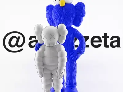 Kaws BFF x What Party Textured Low-poly 3D model