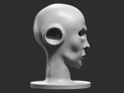 human head modern sculpture 3d print model 92 3D print model