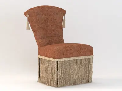 Hollywood Regency Velvet Slipper Chair 3D model