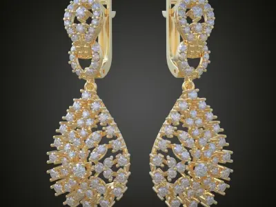 Earring 3D model 3D printable model 0098-10 Free 3D print model