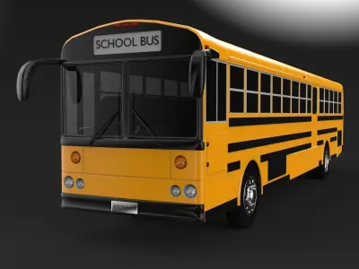 Thomas Saf-t-liner school bus Low-poly 3D model