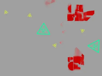 Industrial piece of metal with warning sign 3D model