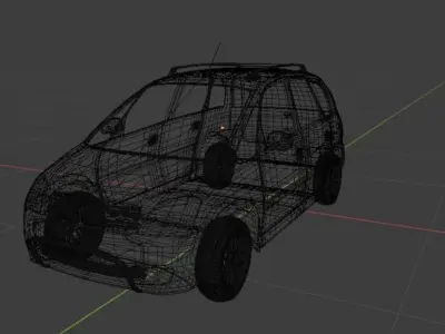 CHEVROLET MERIVA - LOW POLY Low-poly 3D model