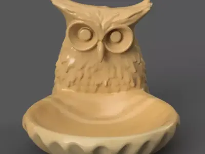owl planter- vase- urn- candy dish- candle holder- sink 3D print model