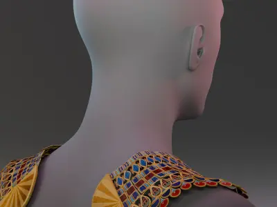 Ancient Egyptian Gold Necklace with Intricate Gemstone Inlays Low-poly 3D model